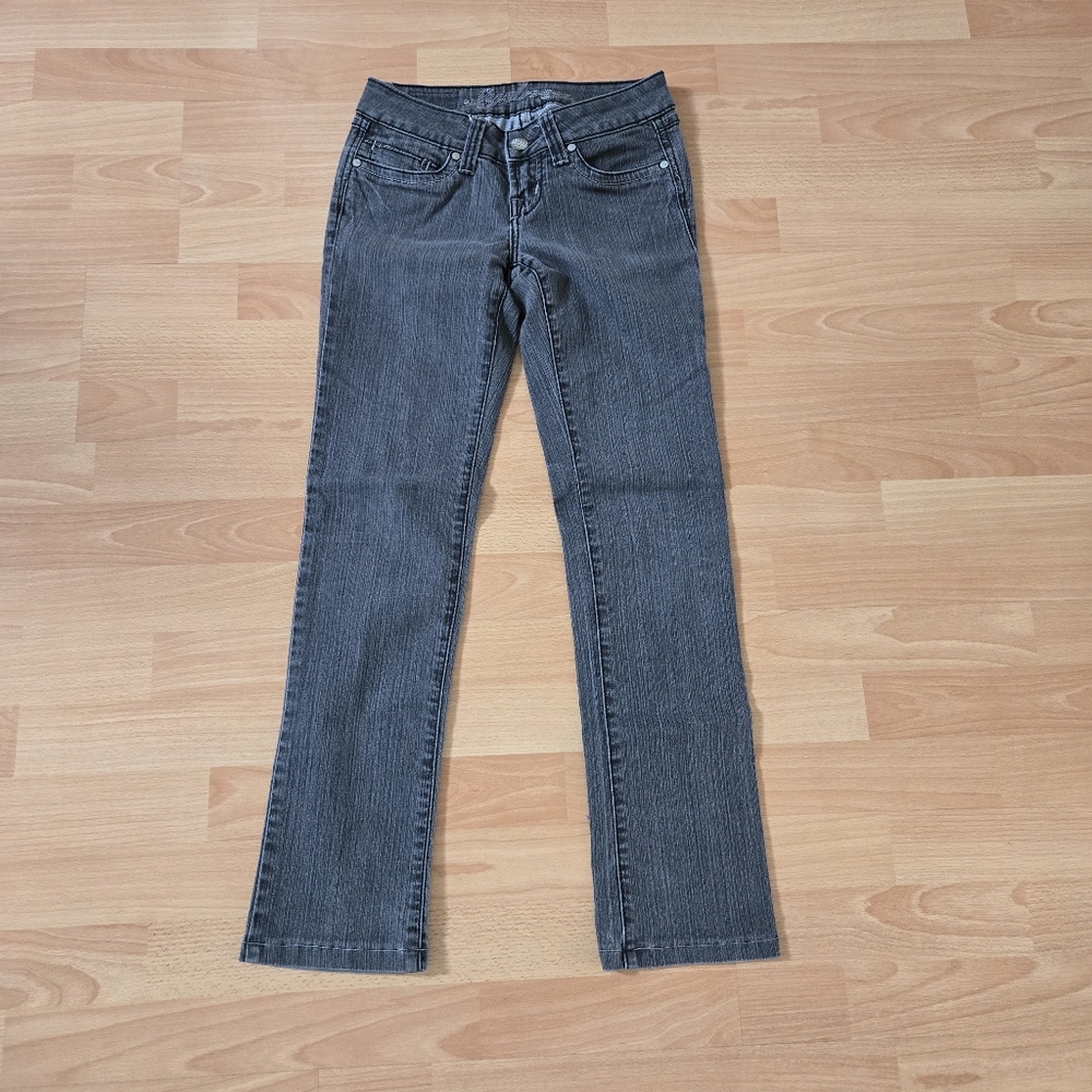 BONGO Low rise Gray grey Slim Straight Women's Jeans size 1 y2k 2000s
